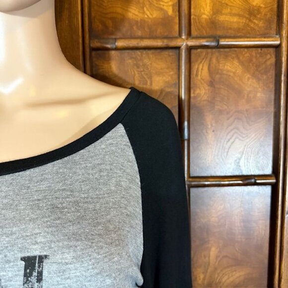 Triumph REAL WOMEN WATCH FOOTBALL Heather Gray & Black Long Sleeve Tee - Picture 11 of 14